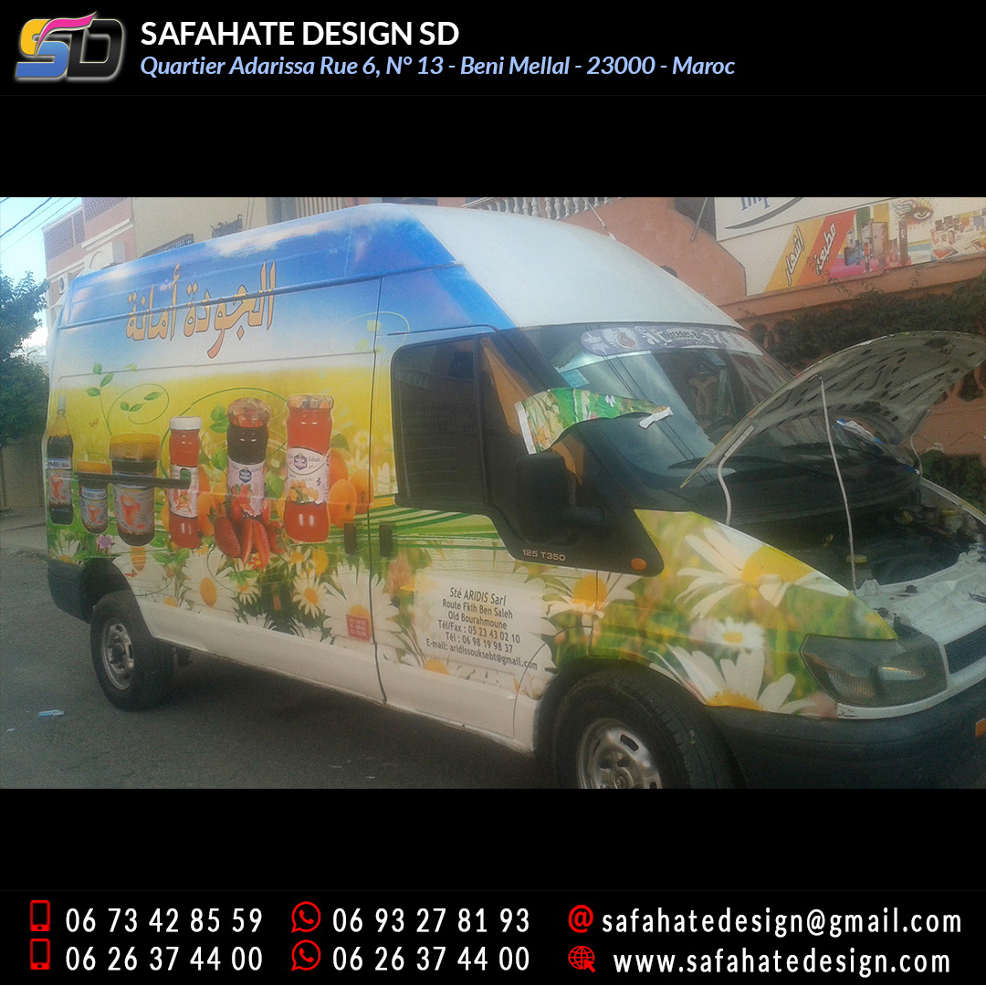 Habillage vehicule vinyl adhésif imprimerie safahate design beni mellal (1)