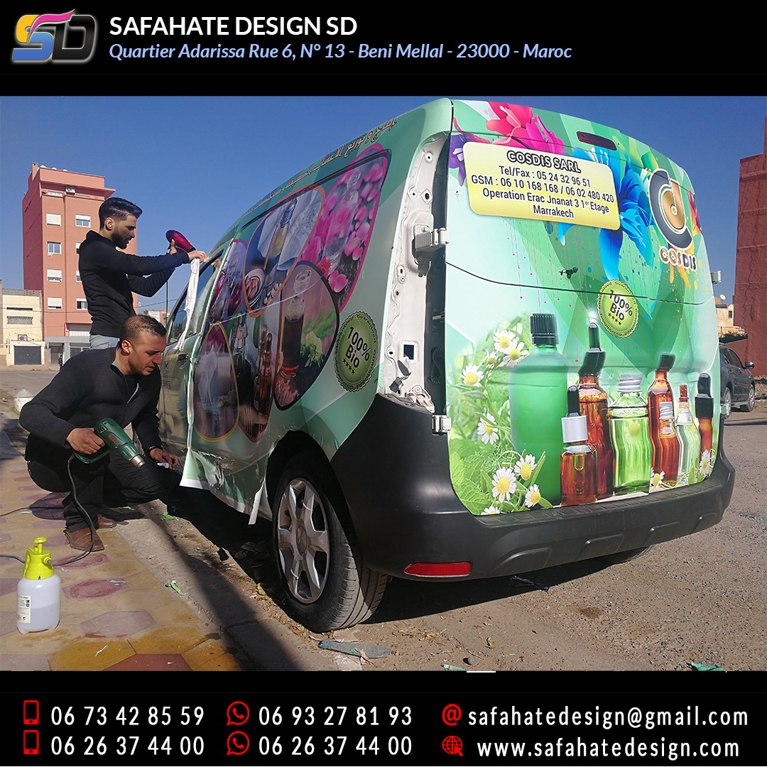Habillage vehicule vinyl adhésif imprimerie safahate design beni mellal (12)
