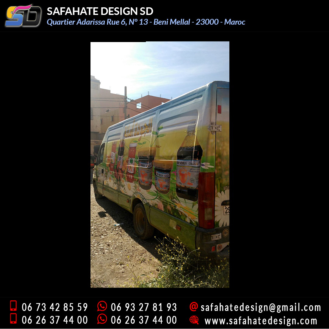 Habillage vehicule vinyl adhésif imprimerie safahate design beni mellal (6)